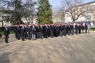 Cérémonie des anciens du 9e&nbsp;régiment de chasseurs parachutistes à Laval (mars 2012).