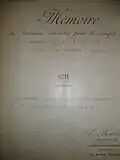Page de garde d'un mémoire daté de 1911.