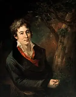 Portrait d’Ugo Foscolo (1778-1827), poète italien, huile sur toile, entre 1801 et 1802, Pinacothèque de Brera, Milan.