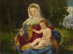 Vierge à l'Enfantavec une branche d'olivierNational Gallery.