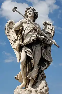 Ange à l'éponge de vinaigre d'Antonio Giorgetti&nbsp;(it), avec l'inscription « ils m'abreuvent de vinaigre » (« potaverunt me aceto », psaume 69:22).