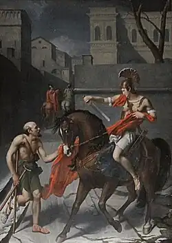 Saint Martin partage son manteau pour en couvrir un pauvre, vers 1841, réplique du tableau présenté au Salon de 1819, église Saint-Martin de Grosrouvre