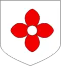 D'argent une angemme de gueules.