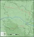 Carte topographique de la province d'Anjou avec le département de Maine-et-Loire dans ses limites jusqu’en 2016.