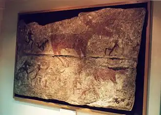 Fragment de peinture murale de Çatal Höyük. Musée des civilisations anatoliennes d'Ankara.