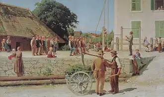 Leçon de gymnastique à Anet (1879).