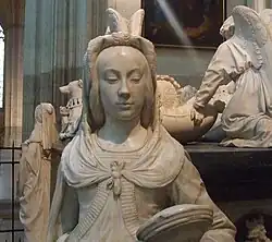 La Prudence sous les traits d'Anne de Bretagne d'après les dessins de Jean Perréal (vers 1500, tombeau de François II de Bretagne).