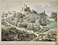 Anonyme, vue du Guirbaden, aquarelle, 1831.