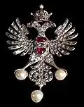 Aigle à deux têtes en diamants de la maison d'Autriche, très probablement issu de la dot d'Anne Catherine Constance.