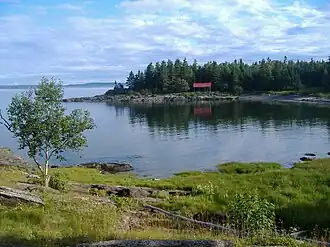 Photo prise à l'île aux Basques depuis l'anse d'en Bas