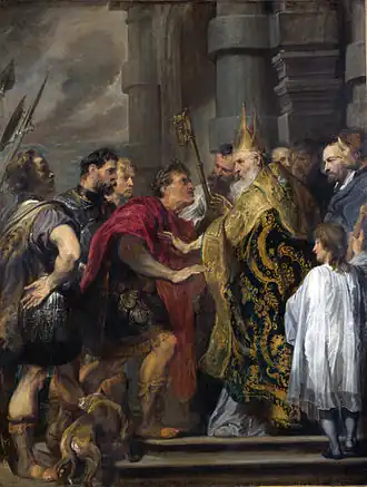 Saint Ambroise et Théodose Ier, 1619-1620Londres