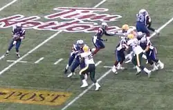 L'équipe de football canadien des Alouettes de Montréal en action