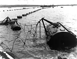 Un filet anti-sous-marin utilisé durant la Seconde Guerre mondiale à Nova Scotia, Canada