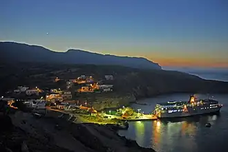 Le port de Potamos sur l'île d'Anticythère