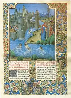Le Meurtre d'Aristobule III, miniature tirée des Antiquités judaiques et La Guerre des juifs de Flavius Josèphe (vers 1478-1480).