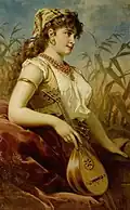 La joueuse de mandoline, vers 1896