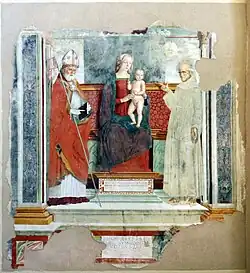Madone à l’Enfant entourée des saints Esuperanzio et Barnardino attribuée à Antonio Solario