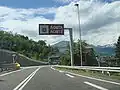 Fin de l'agglomération d'Aoste à Variney.
