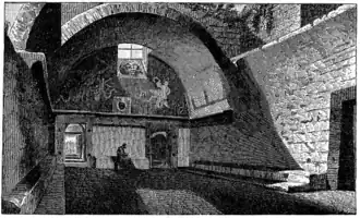 Apodyterium des bains anciens à Pompéi, Harpers Dictionary of Classical Antiquities, 1898.