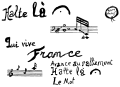 Venu de Dieuze (dans Case d'Armons). Détail d'un calligramme manuscrit.