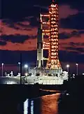 La fusée et la tour de lancement