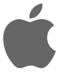 Remise au goût du jour de la pomme monochromatique de 1998 depuis octobre 2013, selon la tendance flat design.