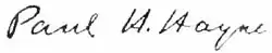 signature de Paul Hamilton Hayne