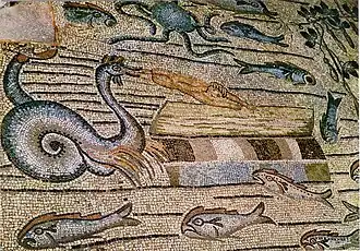 Aquilée, mosaïque de pavement du début du IVe&nbsp;siècle, histoire de Jonas