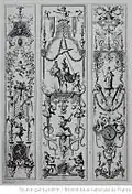 Arabesque de Jean Bérain père (seconde moitié du XVIIe siècle), œuvre dérivée de l'art grotesque.
