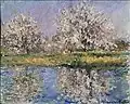 Arbres en fleurs au canal de la Bruche.