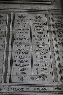 27e colonne de l’arc de triomphe de l'Étoile