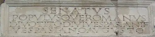 Inscription de l’arc de Titus