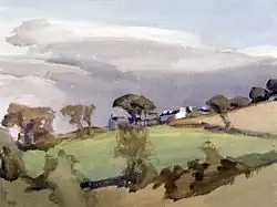 Lhergy, aquarelle de Knox, 41 x 55&nbsp;cm.