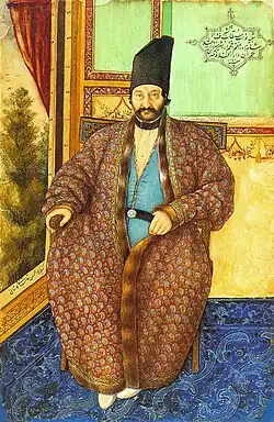 Portrait de Ardashir Mirza, 1854, gouache sur papier.