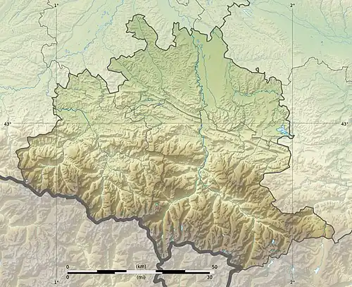 Voir sur la carte topographique de l'Ariège
