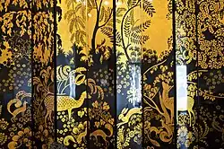 : Paravent à dix feuilles, 1921/1922, bois laqué et doré provenant de l'ancienne salle à manger de l'appartement privé de l'hôtel particulier de Jeanne Lanvin (1867-1946), Musée des Arts Décoratifs, Paris,