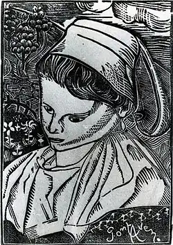 Bretonne de Pont-Aven (1896), gravure sur bois.