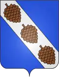 Les armoiries de la famille Parthon de Von sont chargées de trois pommes de pin.
