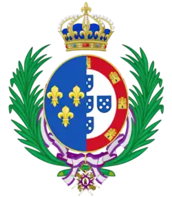 Description de l'image Armoiries d’alliance de Marie-des-Neiges de Portugal avec Ordre de la Reine Marie-Louise.png.
