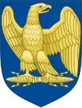 Nouvelle armes (impériales) des Bonaparte : d'azur, à l'aigle impériale d'or, la tête contournée, au vol abaissé, empiétant un foudre du même.