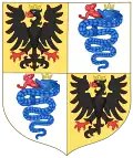 Armoiries des Sforza de Milan, écartelées de l'Empire et de Visconti.