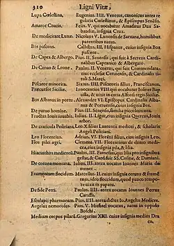 extrait du Lignum Vitæ d'Arnold Wion.