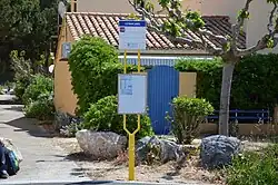Un arrêt de bus CTPM, sur la commune de Le Barcarès.