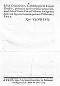 Arrest de la cour du parlement 28 juillet 1774, qui condamne Joseph Grodemanche dit Bellehumeur, signé Vandive (4/4).