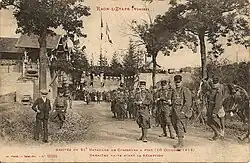 Arrivée du 21e&nbsp;BCP à Raon-l'Étape.