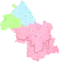 Arrondissements de l'Isère entre 1971 et 2014.