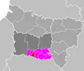 Situation du canton de Chantilly dans le département de l'Oise avant 2015.