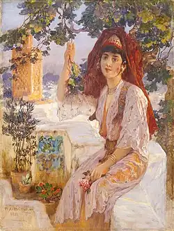 Portait d'une jeune femme de Tlemcen (Frederick Arthur Bridgman, XIXe siècle)
