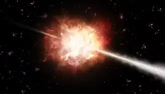 Vue d'artiste d'un sursaut gamma.