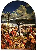 Arturo Michelena, La Multiplication des pains et des poissons (d’après le miracle de Jésus), 1897. Huile sur toile de 480&nbsp;×&nbsp;358&nbsp;cm, donnée à la Sainte-Chapelle par l’auteur.